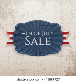 4th of July Sale Holiday Emblem. Vector Illustration