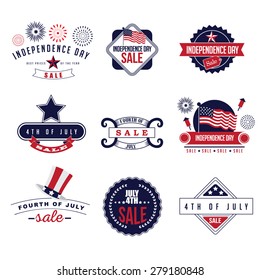 4th of July Sale icons EPS 10 vector royalty free stock illustration 