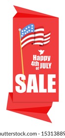 4th of july sale origami banner