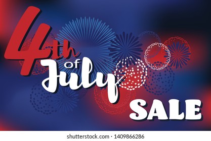4th of July sale vector background.