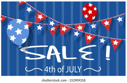 4th of july sale vector background
