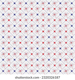 4th of July seamless pattern with fireworks, USA independence day seamless background