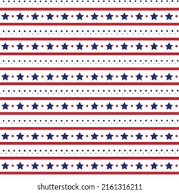 4th of july seamless pattern , star dot and stoke on white background,  Modern Backgrounds for Independence Day Illustrations