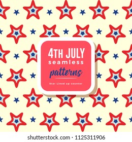 4th July Seamless Patterns : Star Lined Up Counter