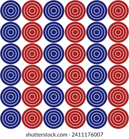 4th of July shade circle pattern. Circle vector seamless pattern. Decorative element, wrapping paper, wall tiles, floor tiles, bathroom tiles.	