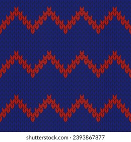 4th of July shade with zigzag design knitted pattern. knitted vector pattern. Seamless gradient pattern for clothing, wrapping paper, backdrop, background, gift card.