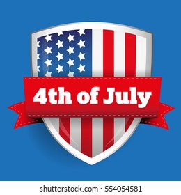 4th of July - shield with flag