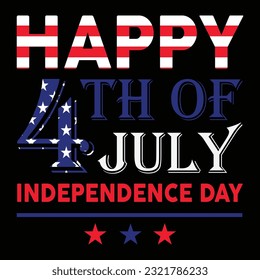 4th july shirt design Print template happy independence day American typography design.