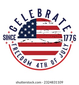 4th July shirt design Print template happy independence day American typography design.