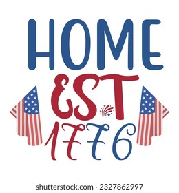 4th July shirt design Print template happy independence day American typography design.