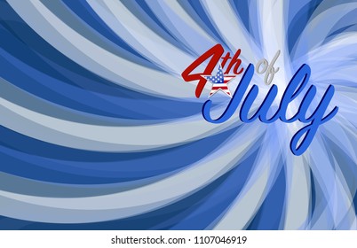 4th of july sign. Vector Illustration. isolated over blue wave background