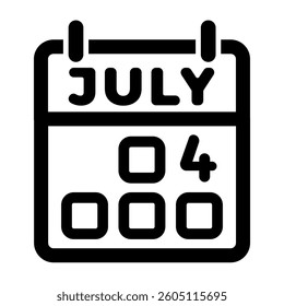 4th of july, simple calendar icon, vector illustration 