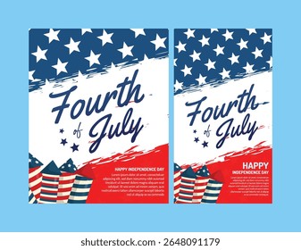 4th of July Social Media Post and Story Bundle Design	
