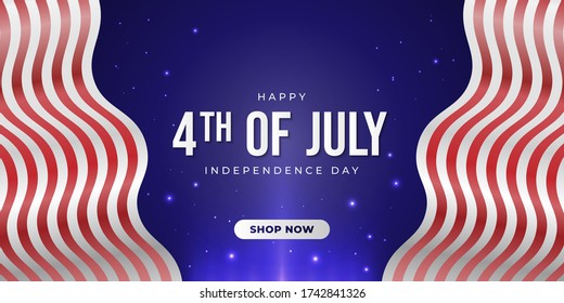 4th of July Special Sales Banner. Independence Day Promotion