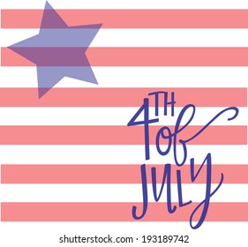 4th of july with star and stripes