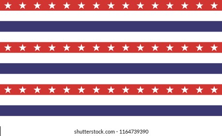 Las Estrellas del 4 de julio resumen patrón sin foco, coloreado como bandera de Estados Unidos. Ilustración vectorial de las estrellas Antecedentes del Día del Presidente Norteamericano, día de la conmemoración