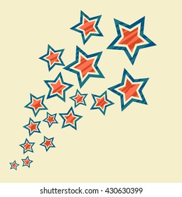 4th July stars of American independence day, usa background, vector illustration  
