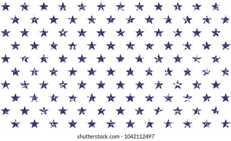 4th of July Stars Grunge Abstract Seamless Pattern, colored as USA Flag. Vector Illustration of Stars Grunge Background for Celebration Holiday American President Day, memorial day