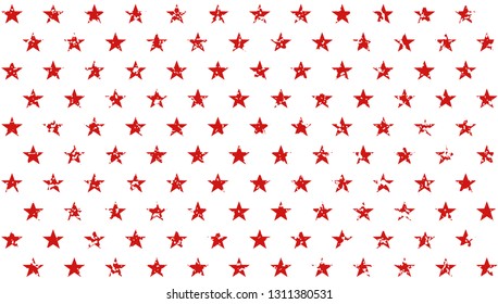4th of July Stars Grunge Abstract Seamless Pattern, colored as USA Flag. Vector Illustration of Stars Grunge Background for Celebration Holiday American President Day, memorial day