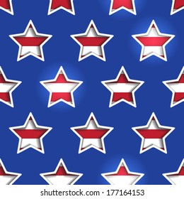 4th July Stars and Stripes 3d Cutout Background. This file is vector EPS10 and uses transparency and clipping masks. 