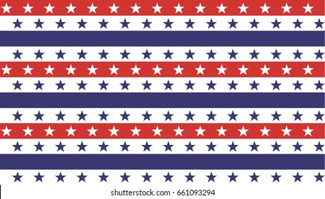 4th of July Stars and Stripes Abstract Seamless Pattern, colored as USA Flag. Vector Illustration of Stars and Stripes labor day background for Celebration American Holiday. stars and stripes border