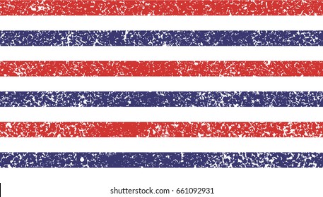 4th of July Stars and Stripes Grunge Abstract Seamless Pattern, colored as USA Flag. Vector Illustration of Stars and Stripes Grunge Background for Celebration Holiday American President Day.