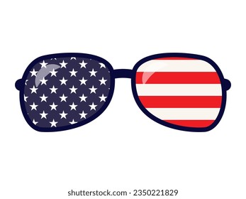 4th of july sunglasses flag icon. Clipart image isolated on white background