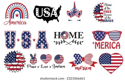 4th of July SVG Bundle America Vector and Clip Art svg