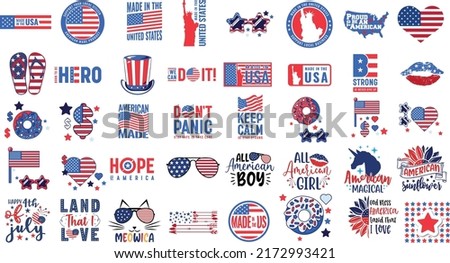 4th of July SVG Bundle, America svg, USA Flag svg, Patriotic, Independence Day vector file 
