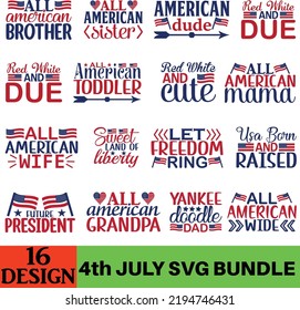 4 de julio Diseño de paquetes SVG