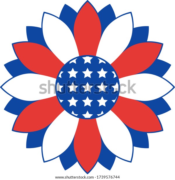 Download 4th July Svg Sunflower Independence Day Stock Vector Royalty Free 1739576744