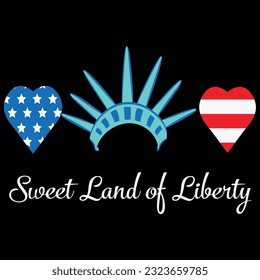 4Th of july sweet land of liberty t-shirt design