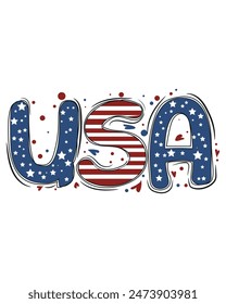 4th July t shirt vector, 4th July USA t-shirt illustration