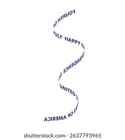 4th of july text in ribbon. happy independence day of united states of america ribbon text. fourth of july for banner, social media ,website, postcard png and vector illustration