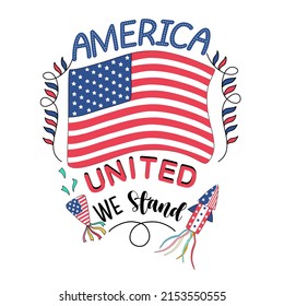4th of july theme, vector illustration designed in doodle style on white background. for card decoration T-shirt design, digital printing, gifts, etc.