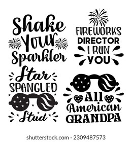 4th of July T-Shirt Design Bundle 