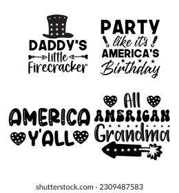 4th of July T-Shirt Design Bundle 