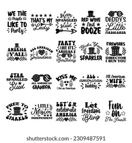 4th of July T-Shirt Design Bundle 
