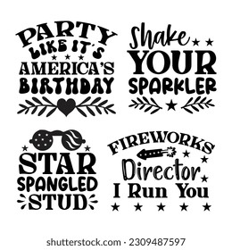 4th of July T-Shirt Design Bundle 