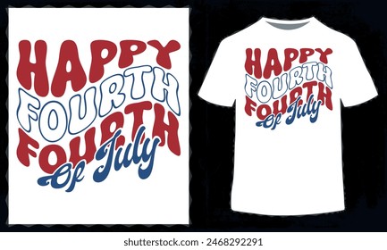 4th of July T-Shirt Design in Illustration. EPS-10.