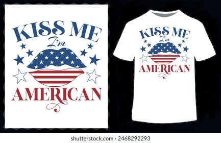 4th of July T-Shirt Design in Illustration. EPS-10.