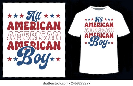 4th of July T-Shirt Design in Illustration. EPS-10.