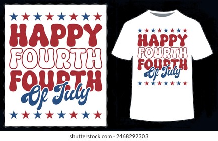 4th of July T-Shirt Design in Illustration. EPS-10.