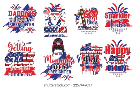 4th of July T-Shirt Sublimation Design. You will get eps file with 300ppi.