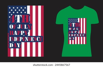 4th of July T-Shirt, Vector, Illustration