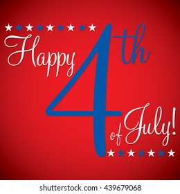 4th of July typographic card in vector format.