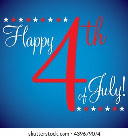 4th of July typographic card in vector format.