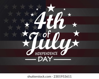 4th of July typographic design USA - American Independence Day vector illustration