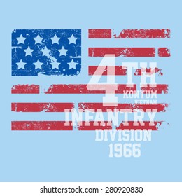 4th of July typography, america flag, army, t-shirt graphics, vectors