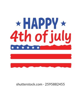 4th of July Typography Vector Art and 4th of July Festive Text Design